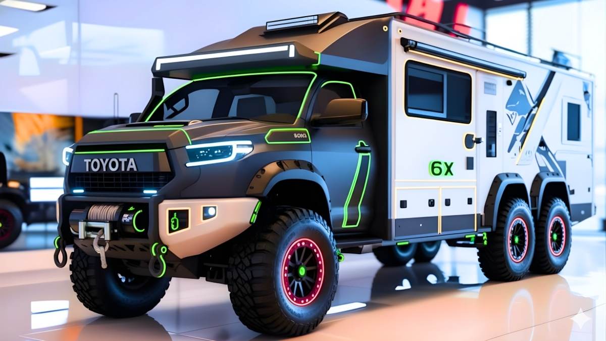 Toyota HikeCruze 6×6 2026 Rugged Adventure Truck with Ultra-Luxury Motorhome Features!